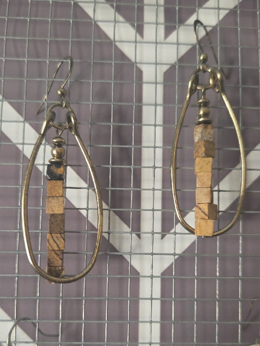 Beaded Hoop Dangle Earrings